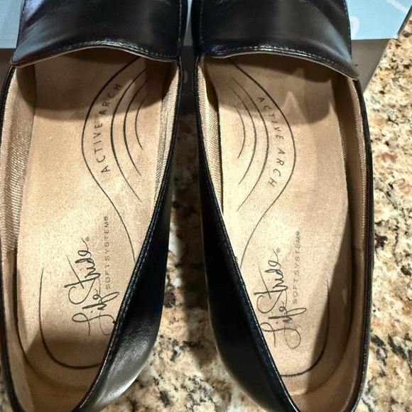 Black Leather Loafers by Lifestride - Picture 8 of 8